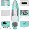 10' Inflatable & Adjustable Stand Up Paddle Board W/ SUP Accessories & Backpack Leash Double Action Hand Pump Repair Kit for Youth & Adult