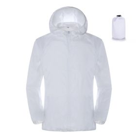 Summer Outdoor Sun Protection Clothing Women'S Lightweight Waterproof Windbreaker (Option: White-L)