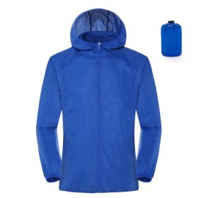 Summer Outdoor Sun Protection Clothing Women'S Lightweight Waterproof Windbreaker (Option: Royal Blue-M)