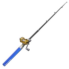 mini portable fishing pole (Color: Blue)