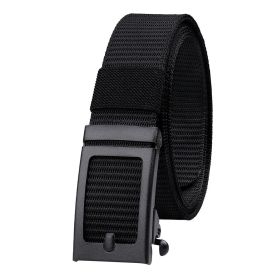 Men's Fashion Ratchet Belt Golf Belt; 1 3/8inch Quick Release Automatic Slide Buckle Nylon Web Webbing Belt For Outdoor Work; Military Tactical Belt (Color: Black)