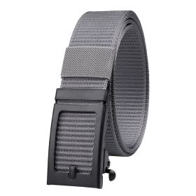 Men's Fashion Ratchet Belt Golf Belt; 1 3/8inch Quick Release Automatic Slide Buckle Nylon Web Webbing Belt For Outdoor Work; Military Tactical Belt (Color: Gray)