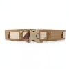 1pc Men's Outdoor Canvas Belt 2 Inch Wide Plastic Buckle Military Tactical Waist Belt Work Belt