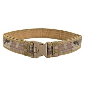 1pc Men's Outdoor Canvas Belt 2 Inch Wide Plastic Buckle Military Tactical Waist Belt Work Belt (Color: Color No.3)