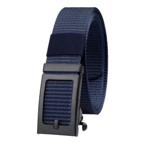 Men's Fashion Ratchet Belt Golf Belt; 1 3/8inch Quick Release Automatic Slide Buckle Nylon Web Webbing Belt For Outdoor Work; Military Tactical Belt (Color: Navy Blue)