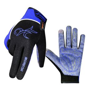 Cycling Gloves Touchscreen Bike Gloves 5MM Liquid Gel Pads Bicycle Gloves Shock-Absorbing Mountain Bike Gloves Men (Color: 097-1-Blue)