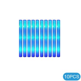 10Pcs Glow Sticks Bulk Colorful LED Foam Stick Cheer Bar Party Foam Glitter Glow Sticks Portable Luminous Atmosphere Party Props (Color: Always light-blue)