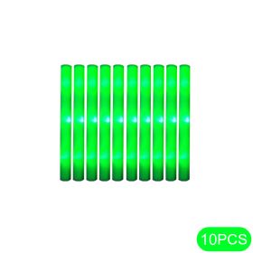 10Pcs Glow Sticks Bulk Colorful LED Foam Stick Cheer Bar Party Foam Glitter Glow Sticks Portable Luminous Atmosphere Party Props (Color: Always light-green)