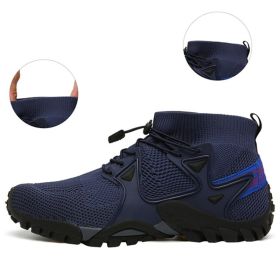 New Mesh Breathable Hiking Shoes Size 36-47 Mens Sneakers Outdoor Trail Trekking Mountain Climbing Sports Shoes For Male Summer (Color: Blue)