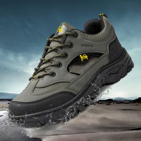 Outdoor Trekking Shoes Men Hiking Shoes Waterproof Non Slip Climbing Camping Trekking Men Sneakers (Color: Clear)