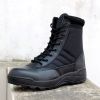 Men's Work Shoes Genuine Leather Waterproof Lace Up Tactical Boot Fashion Motorcycle Men Combat Ankle Military Army Boots