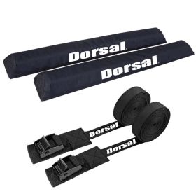 DORSAL Aero Roof Rack Pads with 15 ft Surf Straps for Car Surfboard Kayak SUP Long (size: 34")