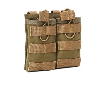 Molle Open Top Double Triple Mag Pouch (Color: Khaki)