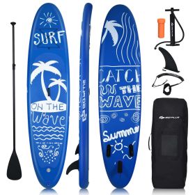 Goplus 10' Inflatable Stand Up Paddle Board 6.5' Thick SUP with Premium Accessorie (Color: Navy Blue)