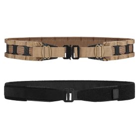 VOTAGOO Tactical Belt, 1.75'' MOLLE Battle Belt with Quick Release Buckle, Low Profile Laser-Cut Battle Belt for Range (Color: Coyote Brown)