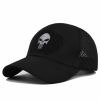 1pc Breathable Tactical Baseball Cap; Multi-color Mesh Sun Hat With Skull Pattern; For Outdoor Hunting And Hiking