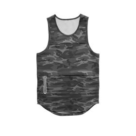 Mens Sports Vest Summer Quick Drying (Option: Grey camouflage light board-XL)