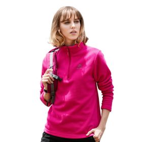 Jacket Liner Pullover Fleece Outdoor Women's Clothing (Option: Rose Red-2XL)